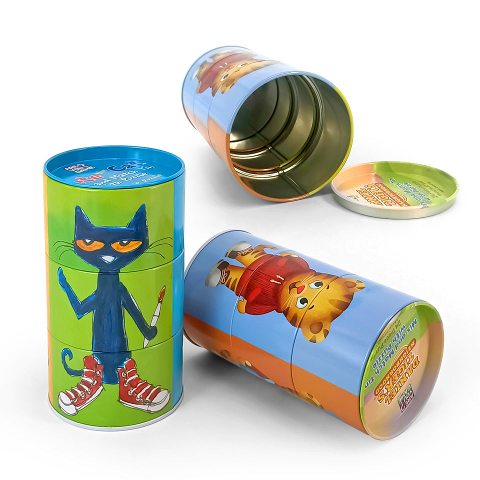 JYb OEM puzzle tin cans for kids