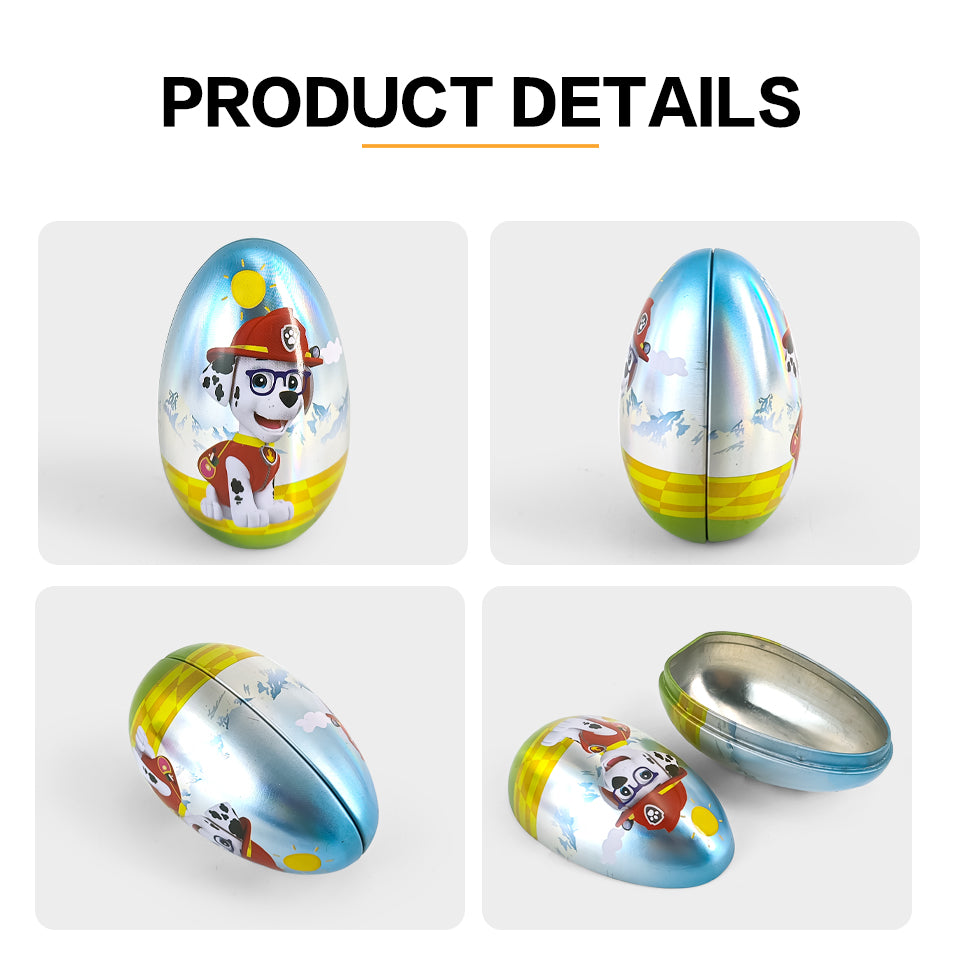 Dongguan jinyunabao custom Christmas cartoon candy egg tin for kids 